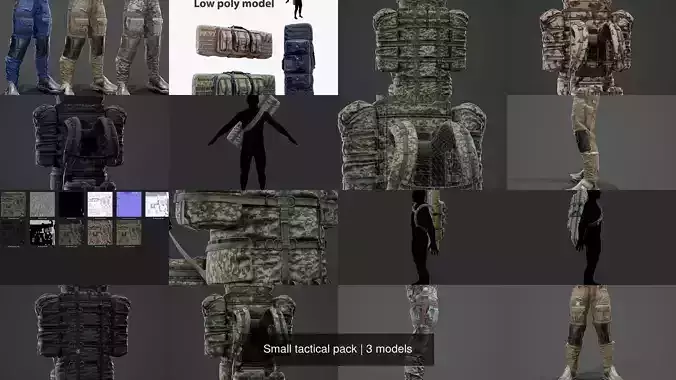 Small tactical pack 3D Model Collection