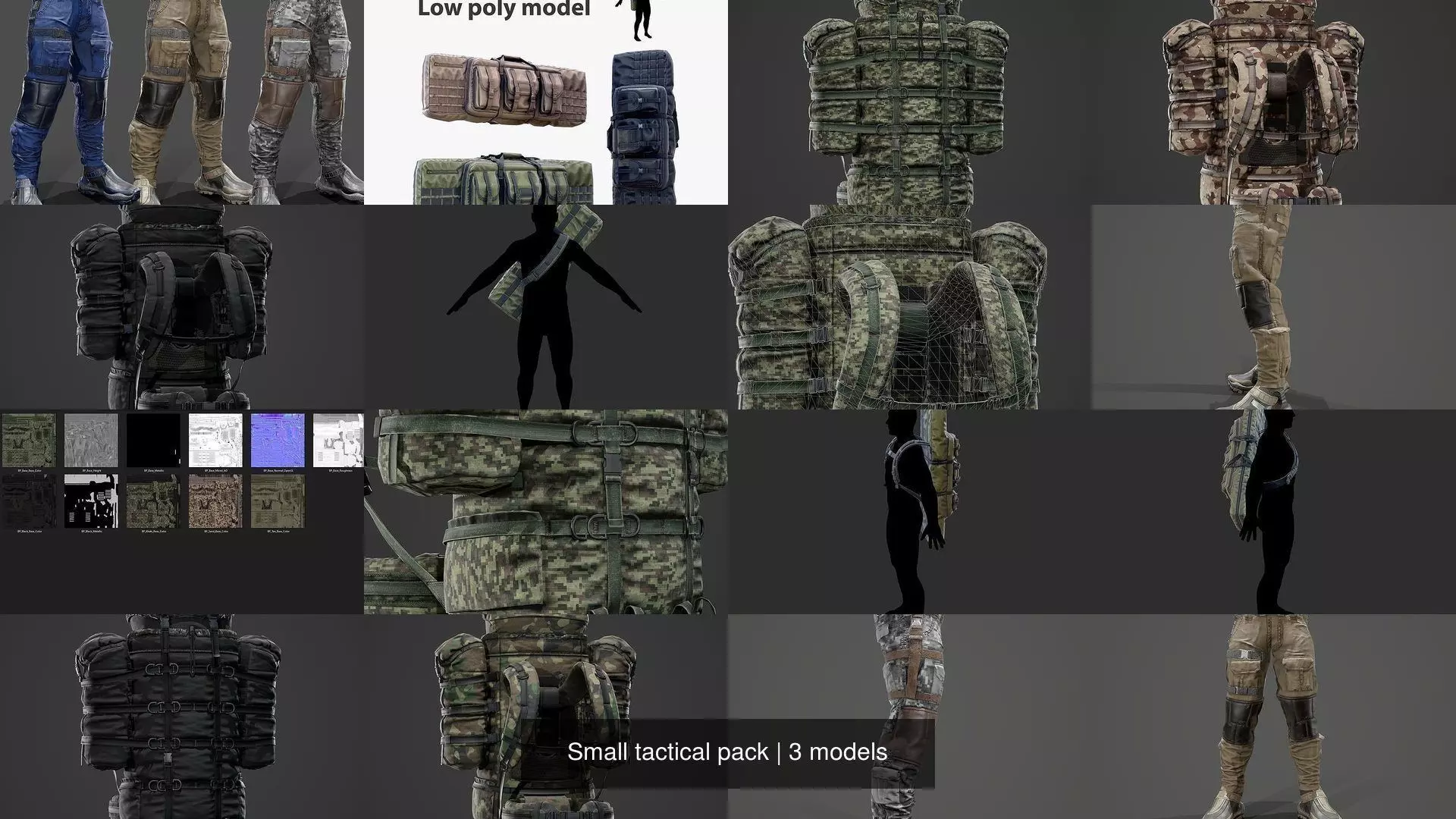 Small tactical pack 3D Model Collection_0