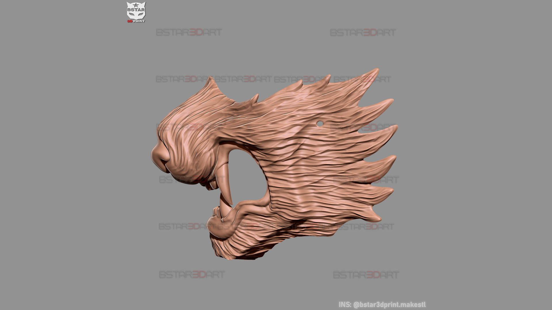 Wolf Face Mask Cosplay  - High Quality Details 3D print model_19