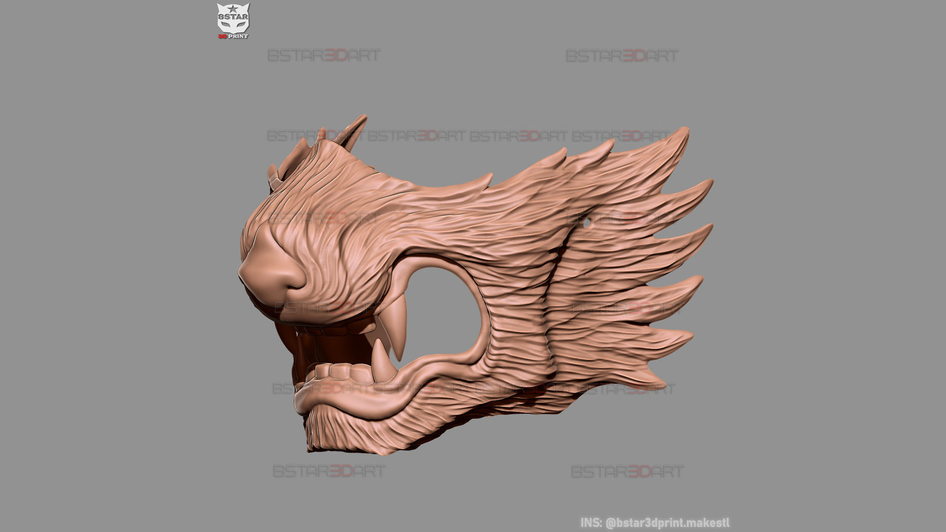Wolf Face Mask Cosplay  - High Quality Details 3D print model_18