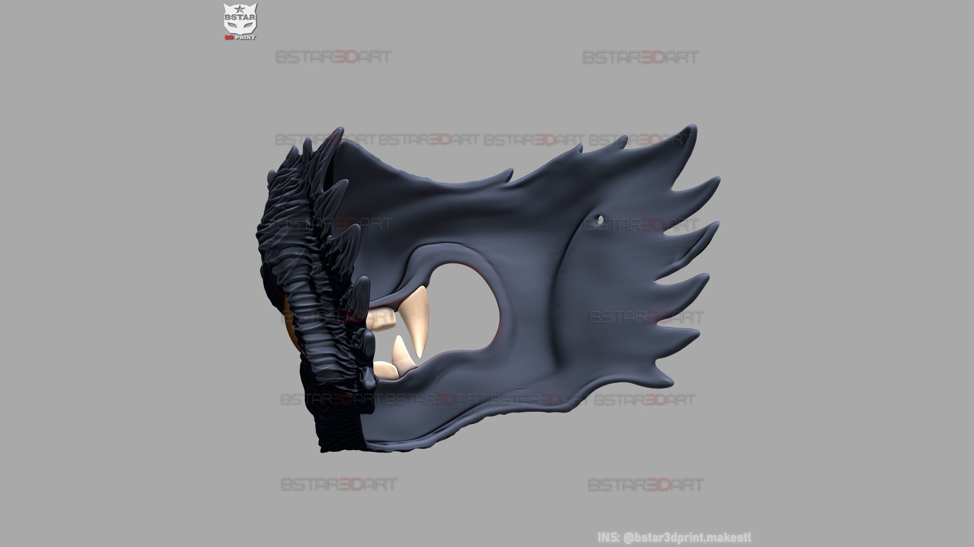 Wolf Face Mask Cosplay  - High Quality Details 3D print model_12