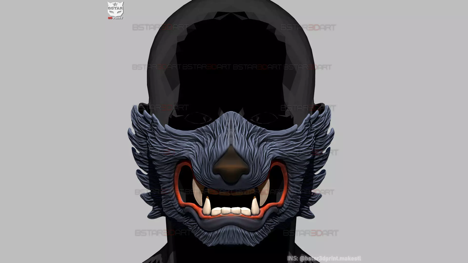 Wolf Face Mask Cosplay  - High Quality Details 3D print model_0