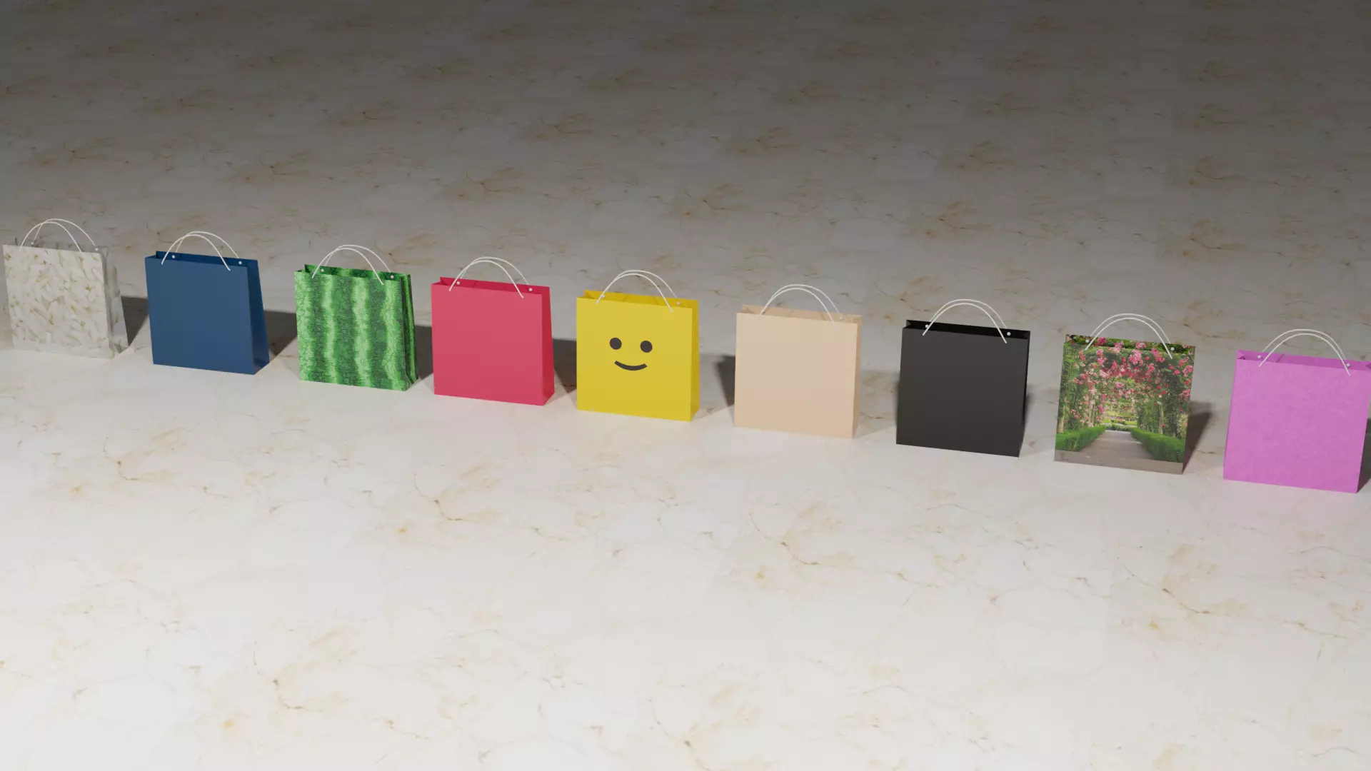 Paper Bags - Shopping Bags Free low-poly 3D model