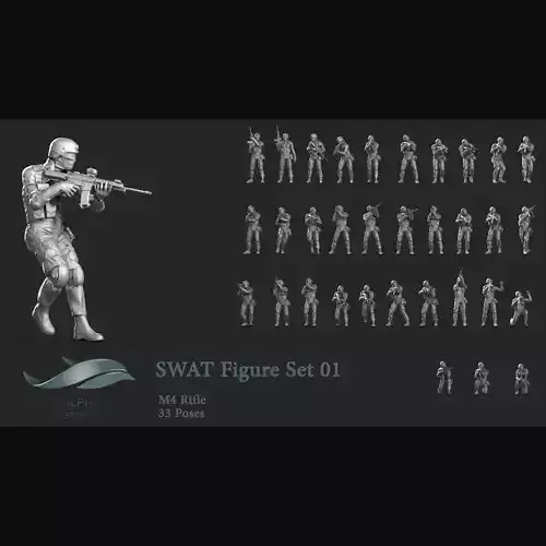 SWAT figures Set 01 3D print model