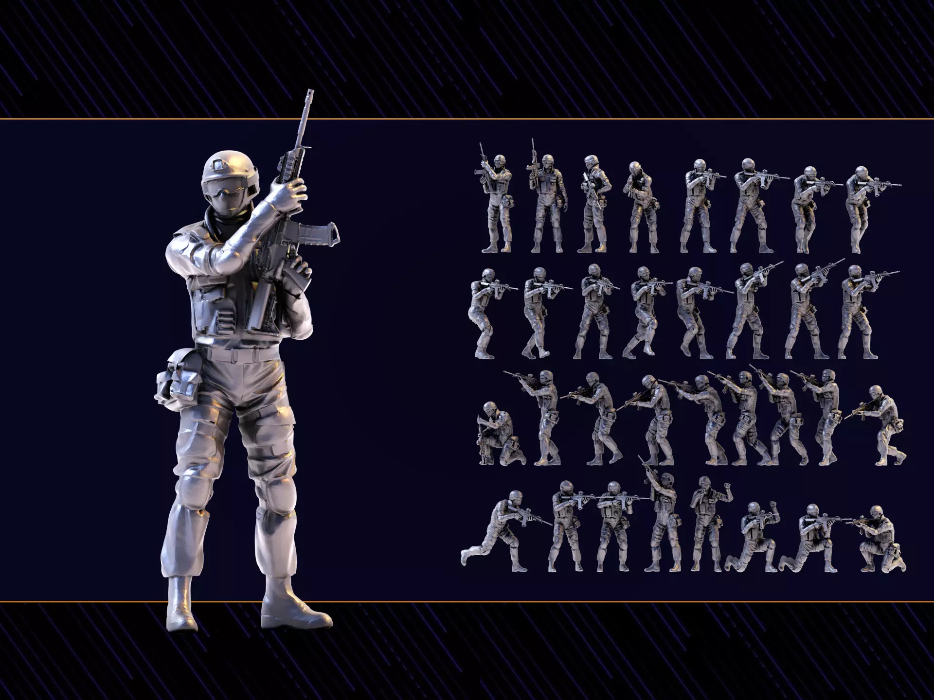 SWAT figures Set 01 3D print model