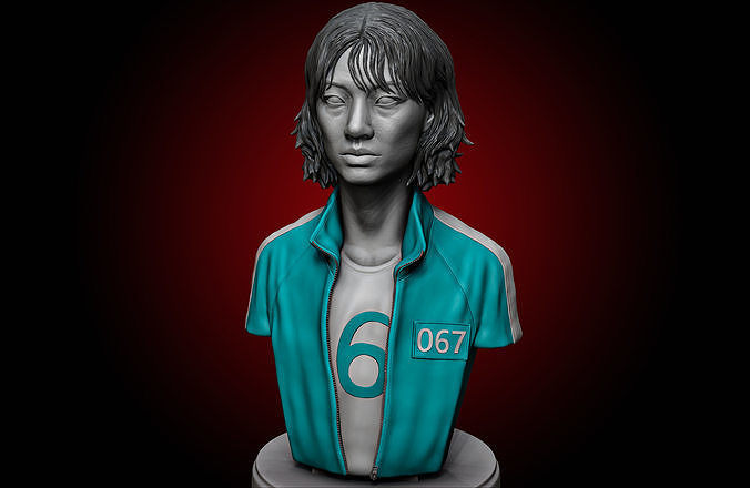 Player 067-Squid Game-Hoyeon Jung Bust 3D print model