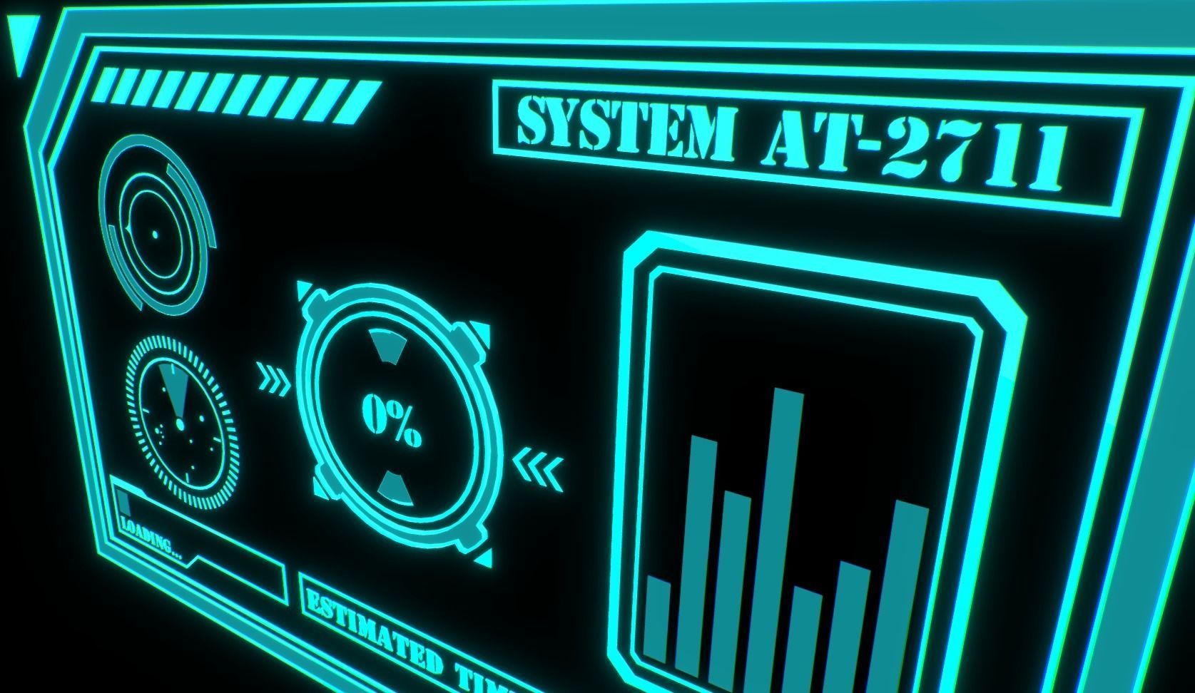 Sci-fi HUD Screen Animated Low-poly 3D model_8