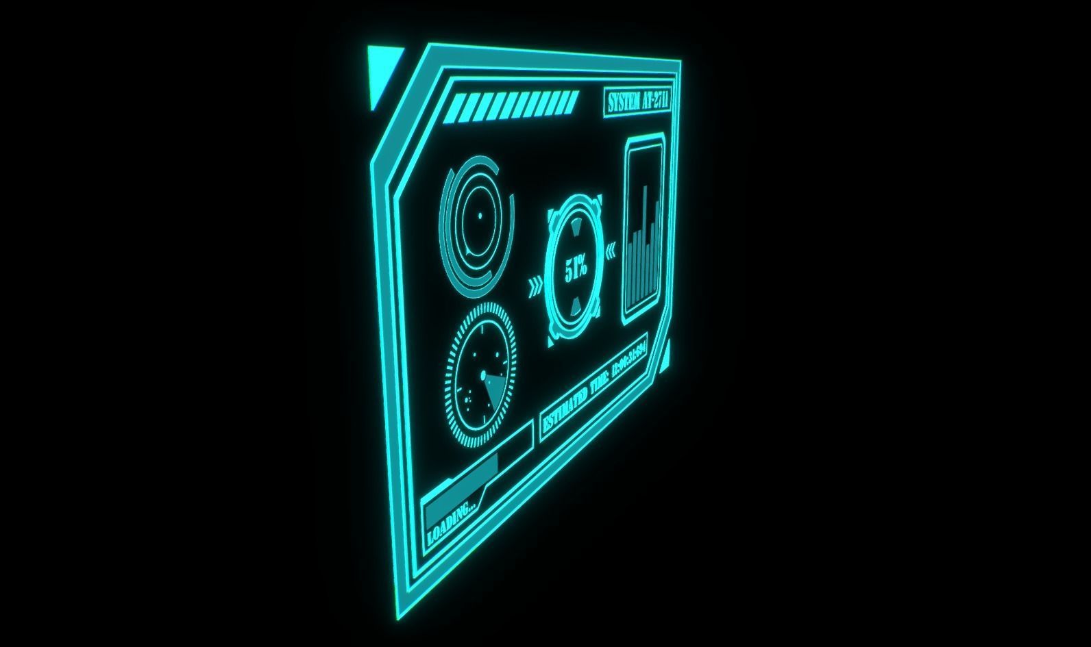 Sci-fi HUD Screen Animated Low-poly 3D model_7