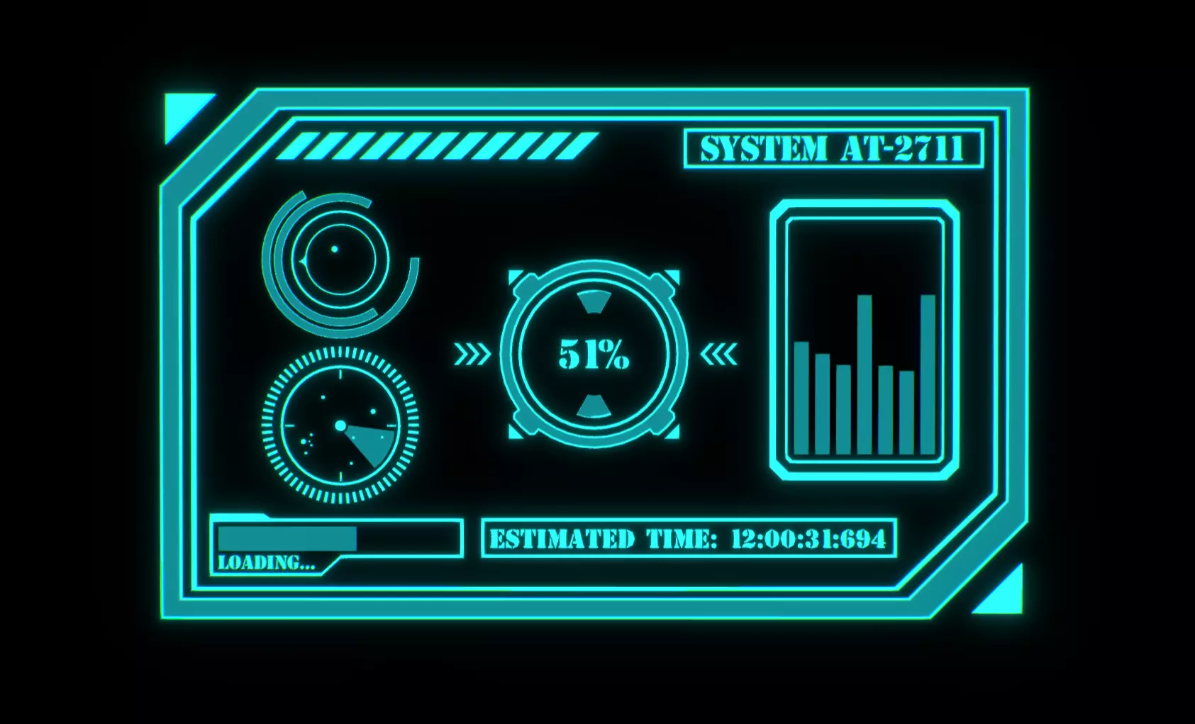 Sci-fi HUD Screen Animated Low-poly 3D model_0