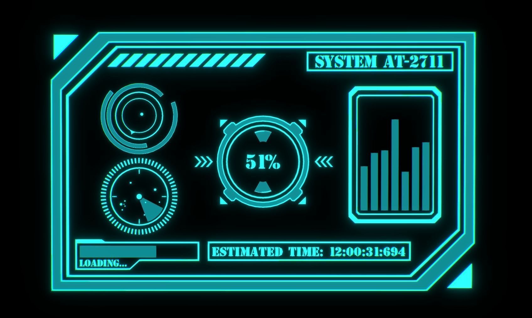 Sci-fi HUD Screen Animated Low-poly 3D model_11