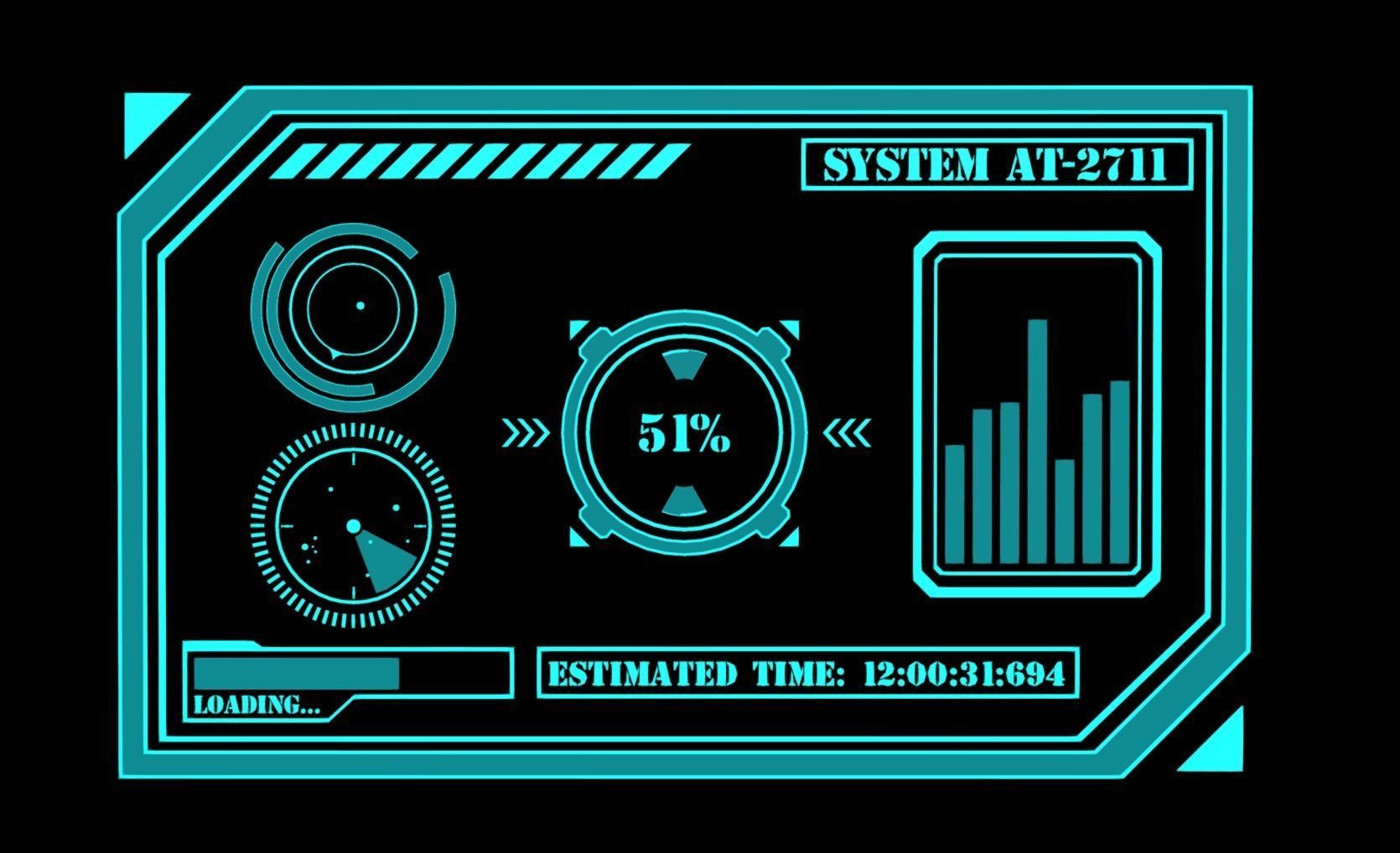 Sci-fi HUD Screen Animated Low-poly 3D model_10