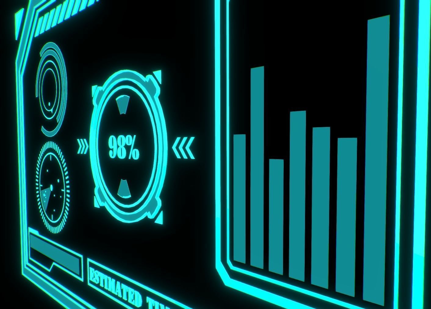 Sci-fi HUD Screen Animated Low-poly 3D model_4
