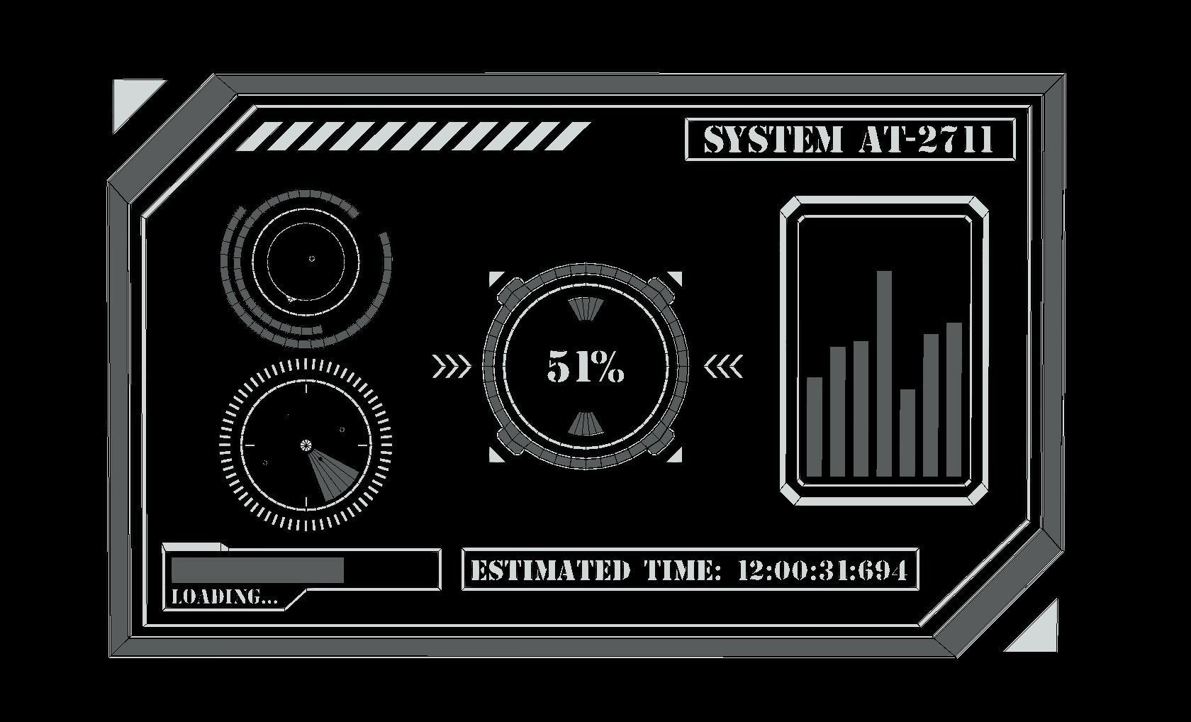 Sci-fi HUD Screen Animated Low-poly 3D model_9