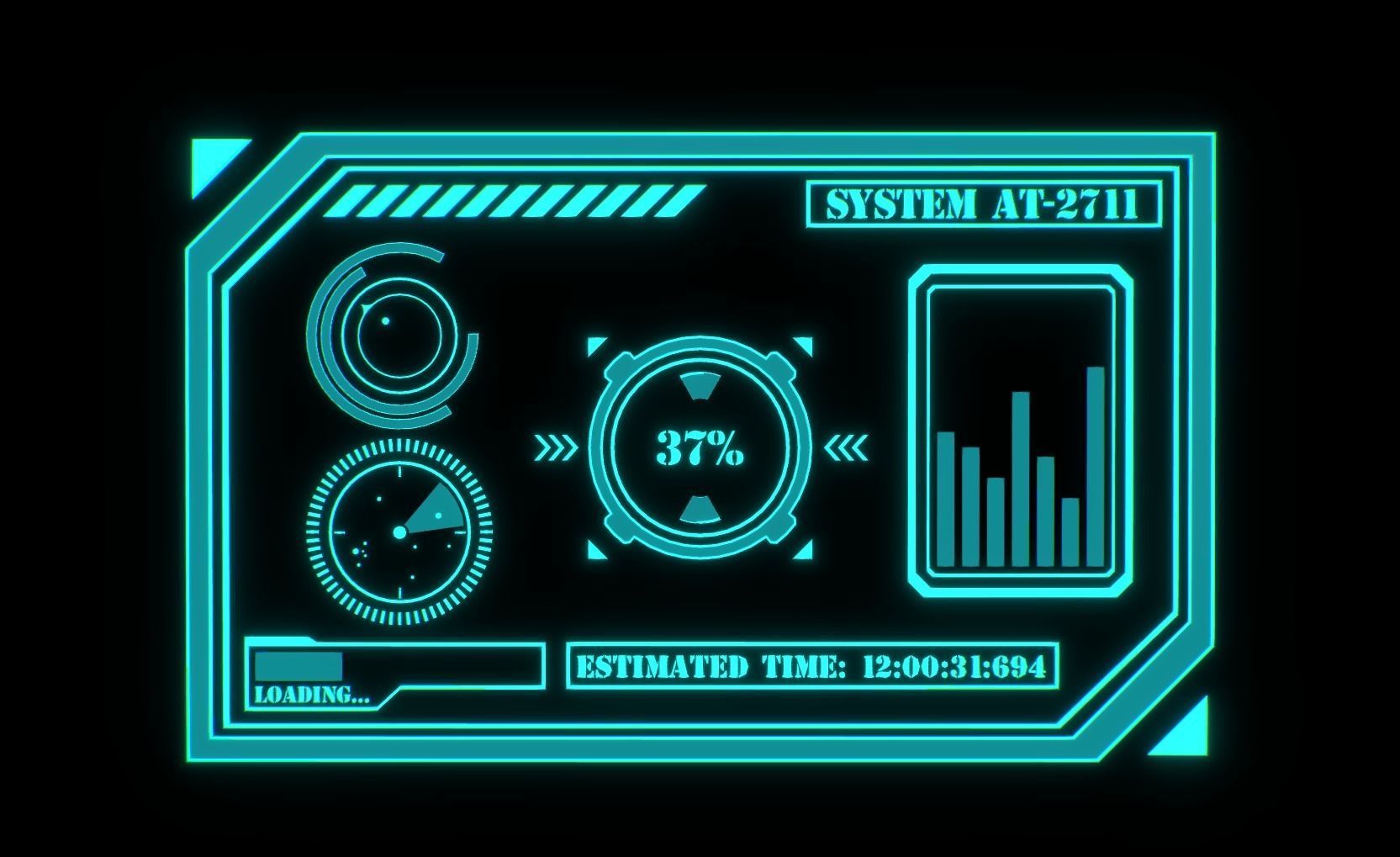 Sci-fi HUD Screen Animated Low-poly 3D model_1