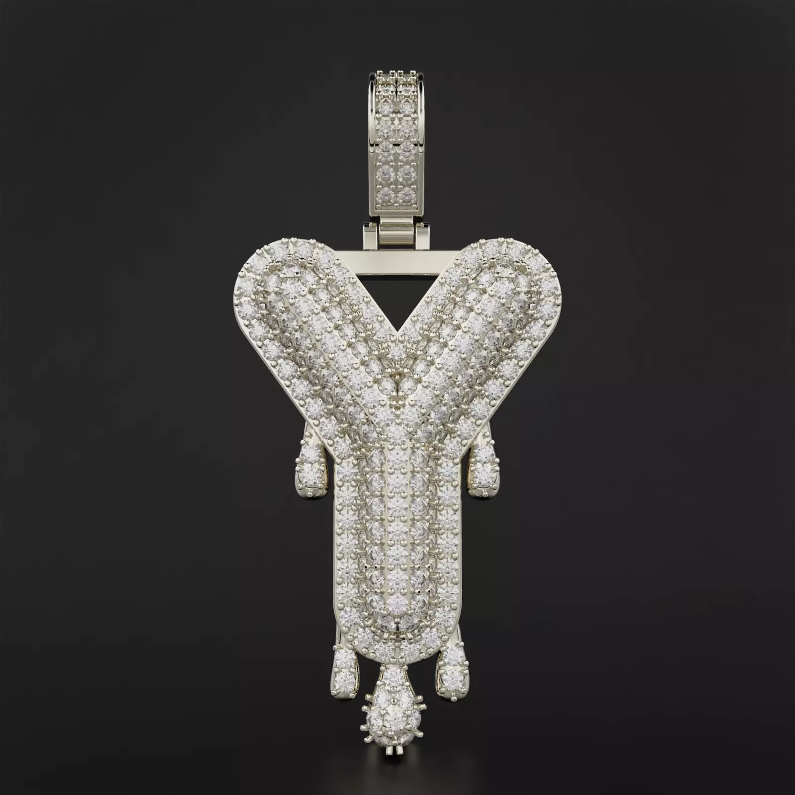 Bubble Letter Y with Drip Pendant 3D print model