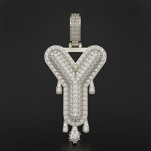 Bubble Letter Y with Drip Pendant 3D print model