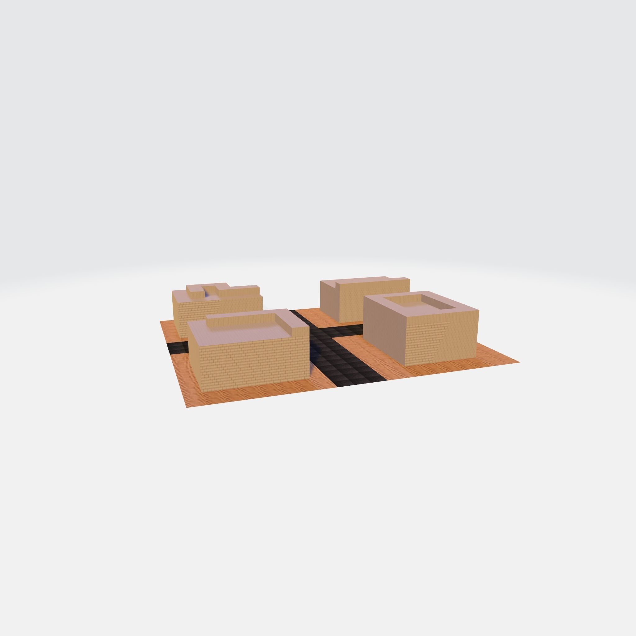 small residential neighborhood 3d  3D model_1