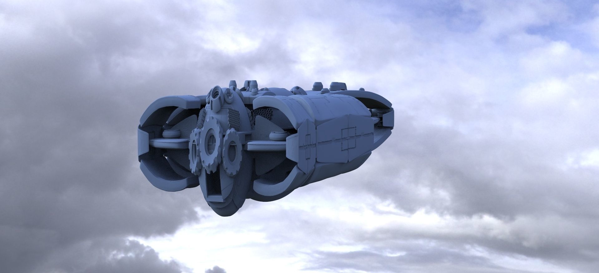 7 Spaceship Designs 3D model_3
