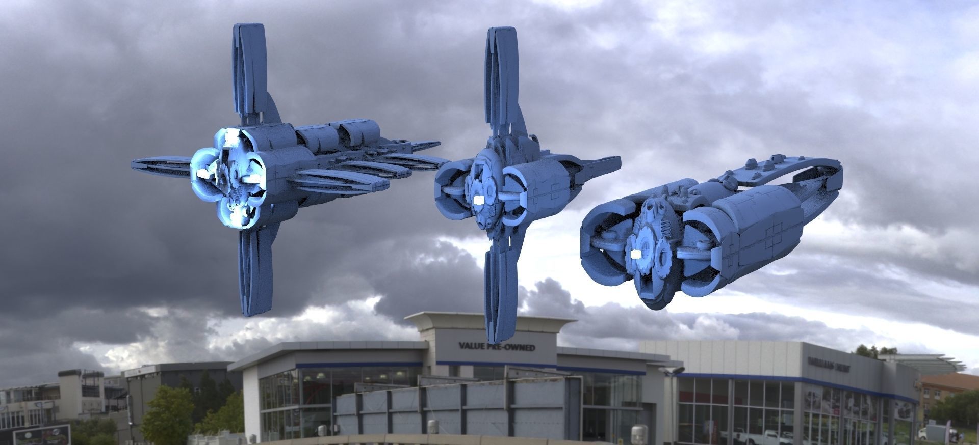 7 Spaceship Designs 3D model_5