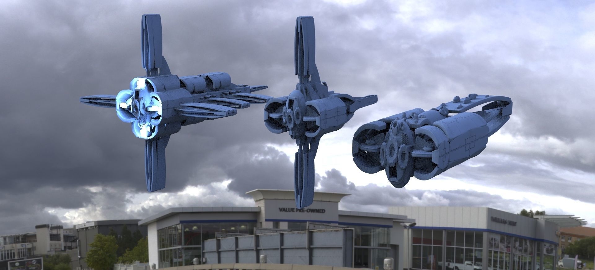 7 Spaceship Designs 3D model_8