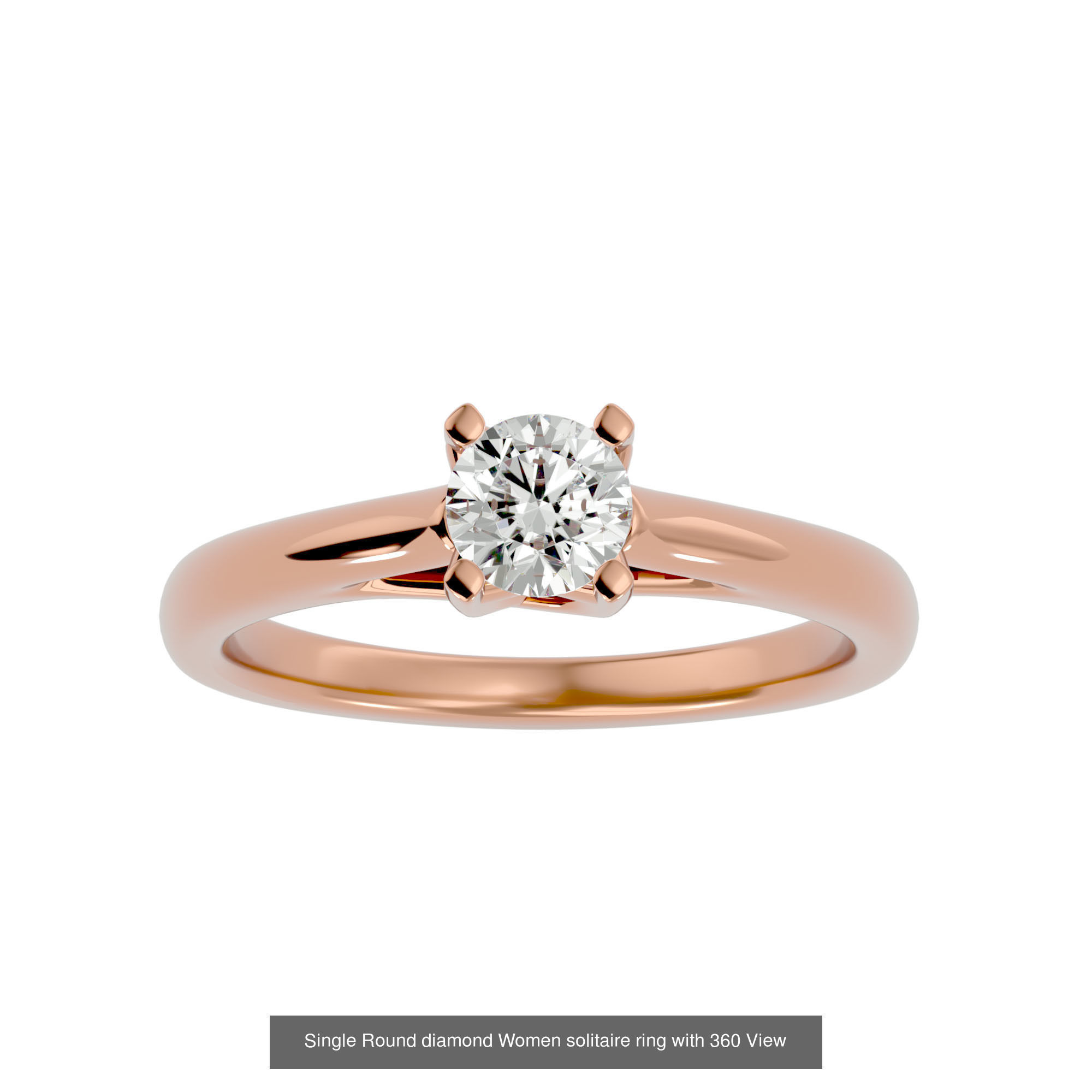 78 Single Diamond Women solitaire ring with 360 View 3D Model Collection_12