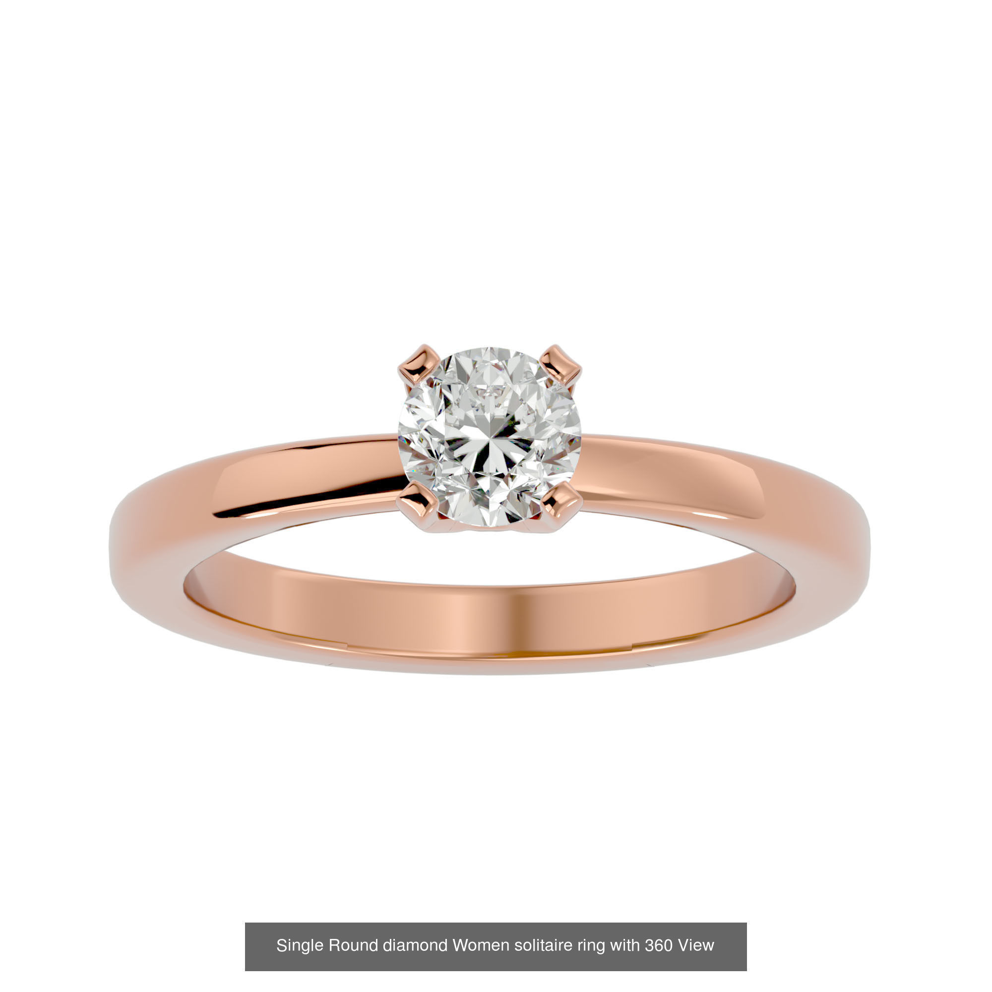 78 Single Diamond Women solitaire ring with 360 View 3D Model Collection_14