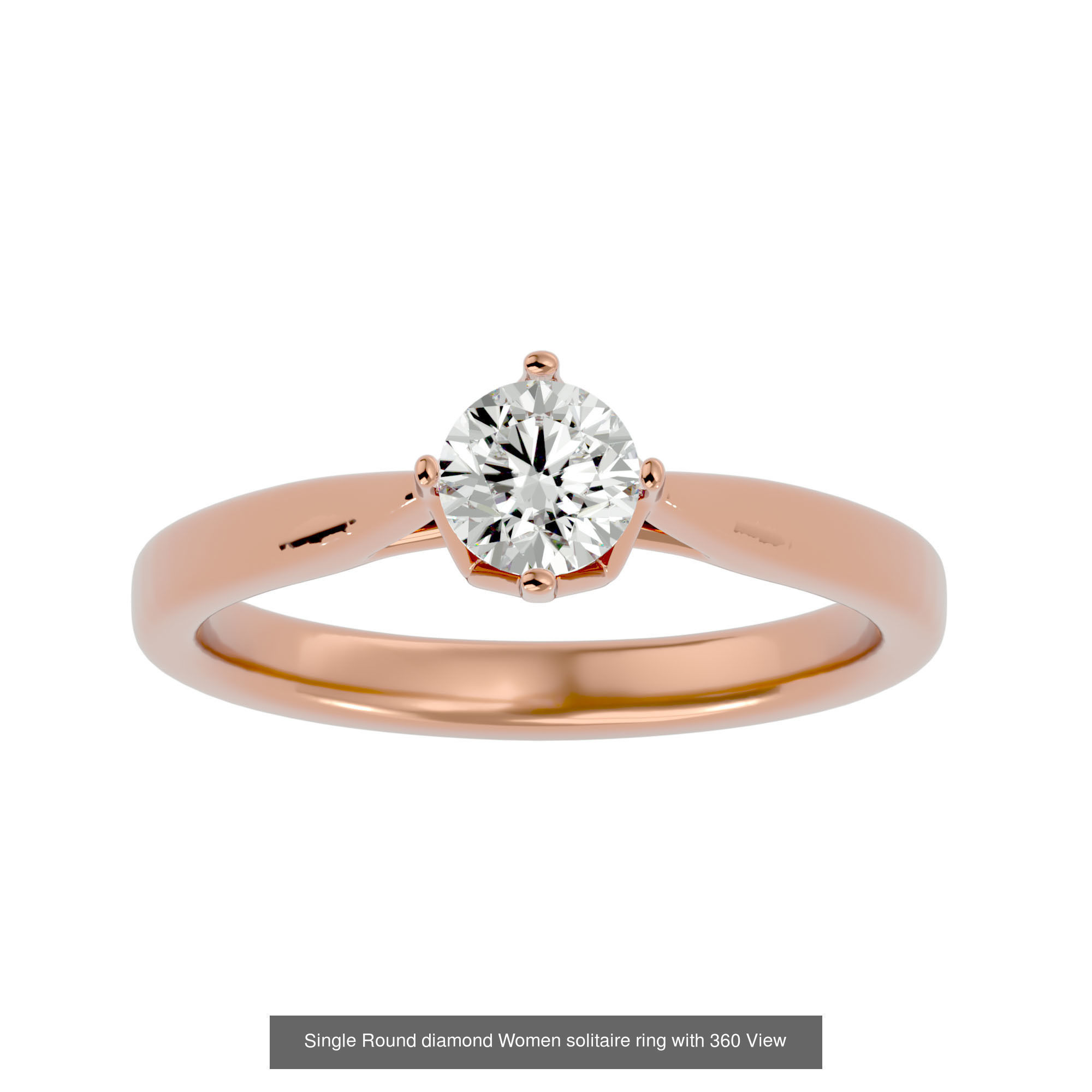 78 Single Diamond Women solitaire ring with 360 View 3D Model Collection_28
