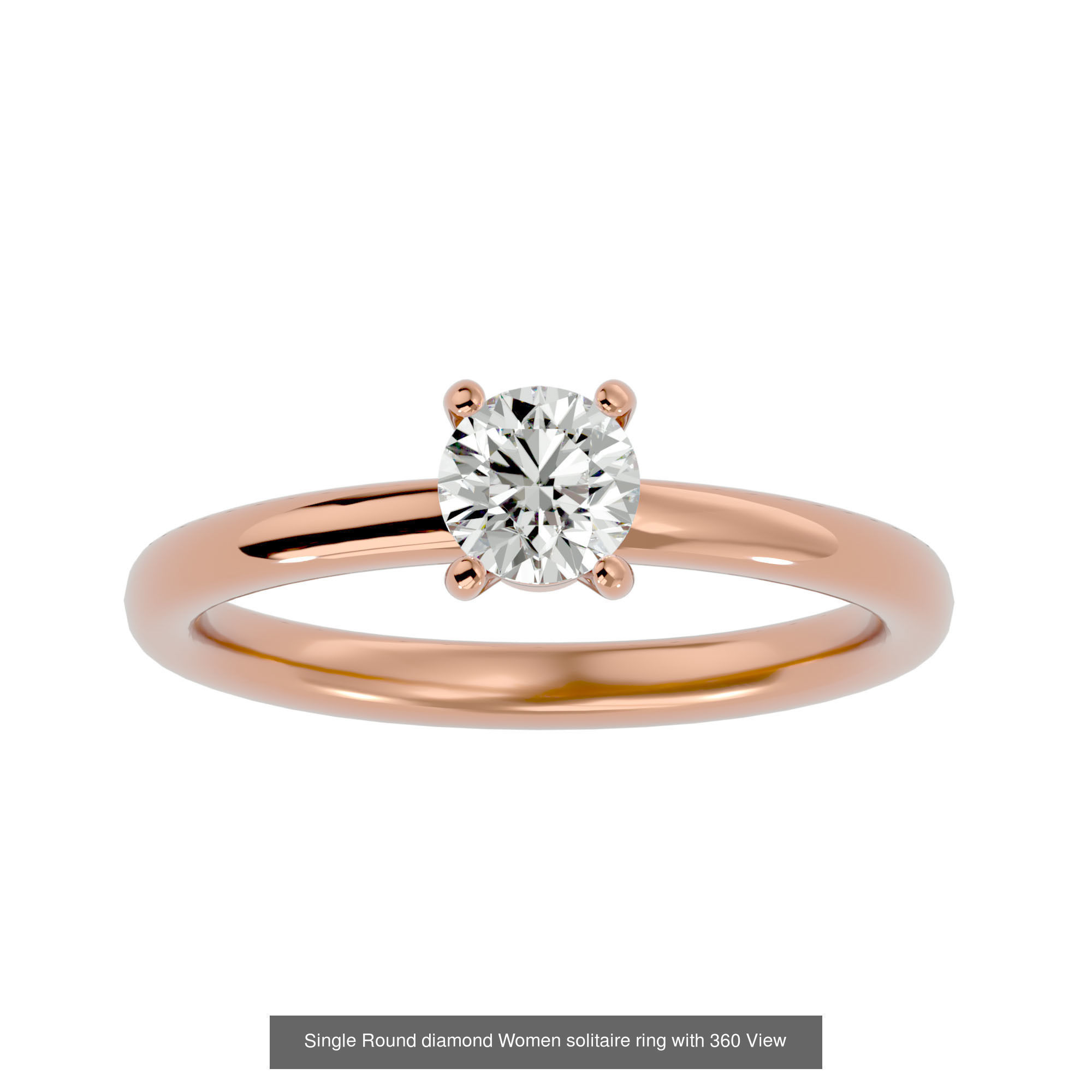 78 Single Diamond Women solitaire ring with 360 View 3D Model Collection_19