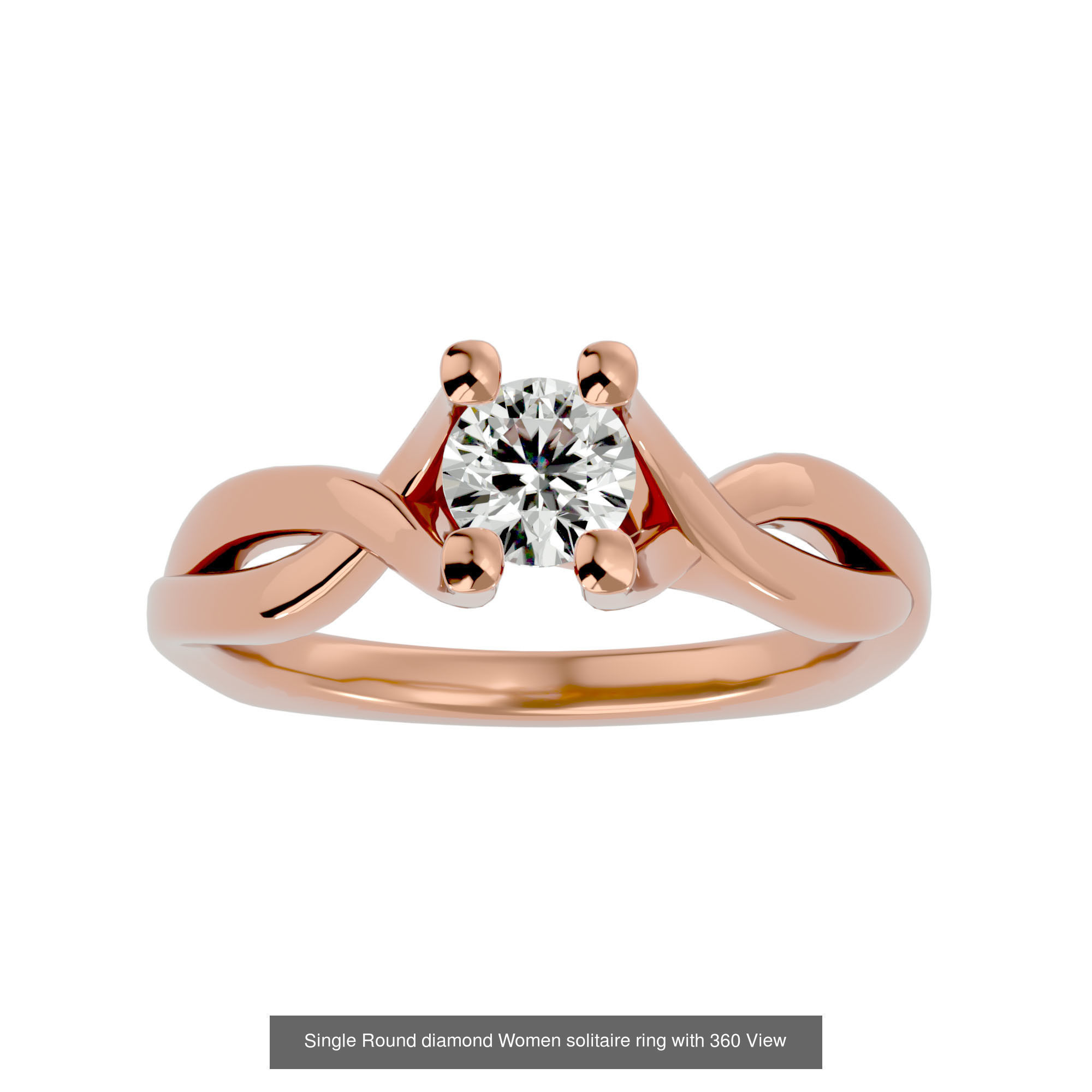 78 Single Diamond Women solitaire ring with 360 View 3D Model Collection_30