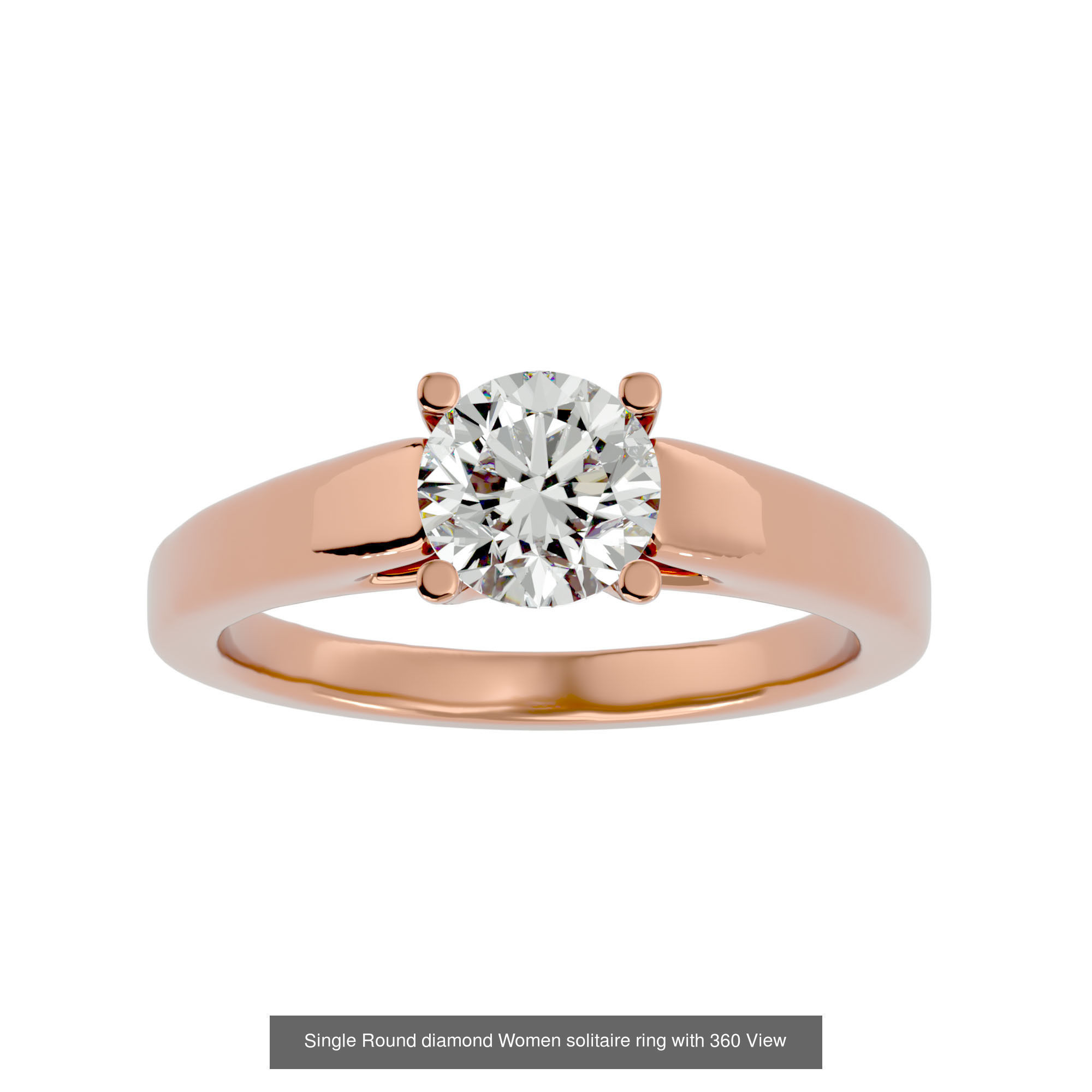 78 Single Diamond Women solitaire ring with 360 View 3D Model Collection_41