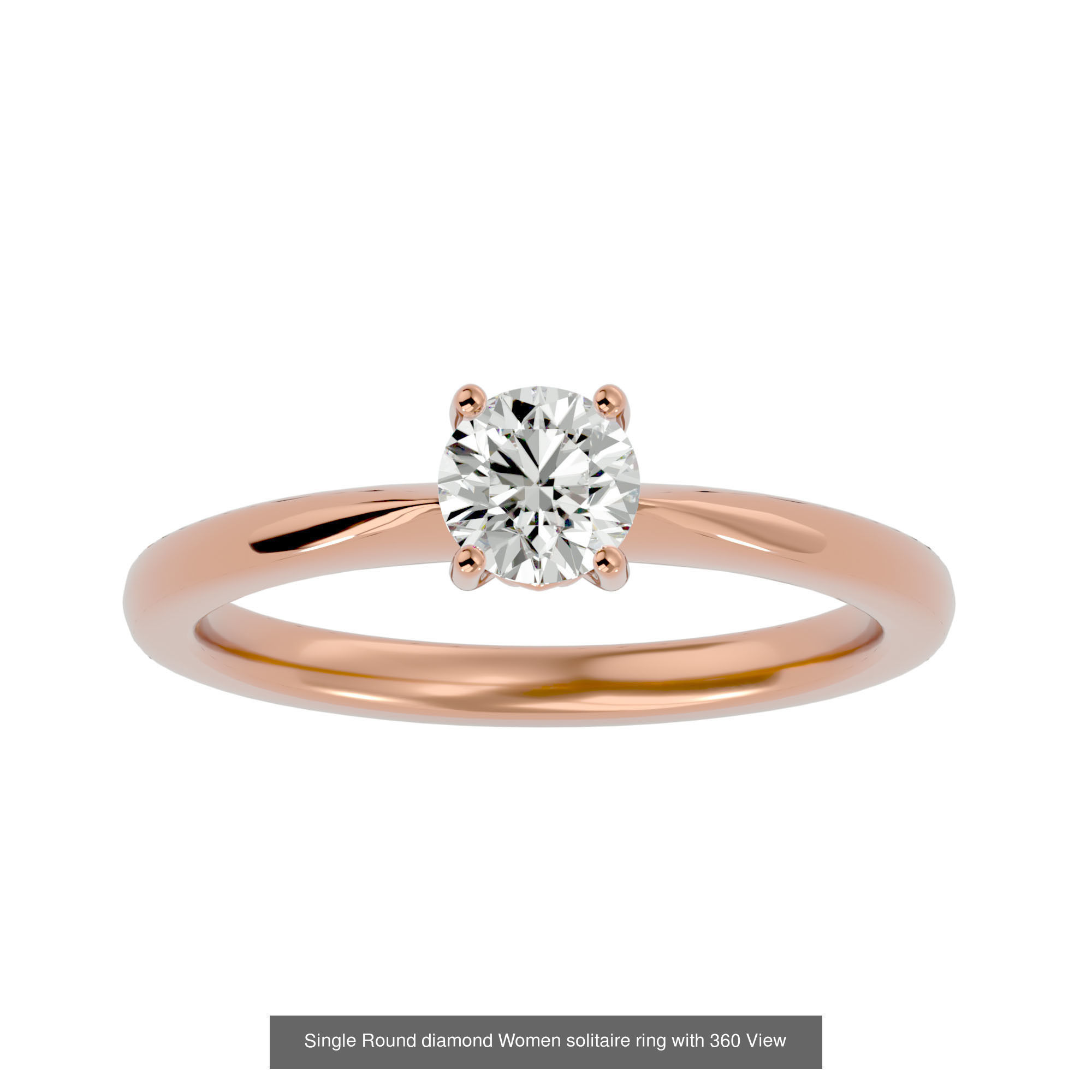 78 Single Diamond Women solitaire ring with 360 View 3D Model Collection_24
