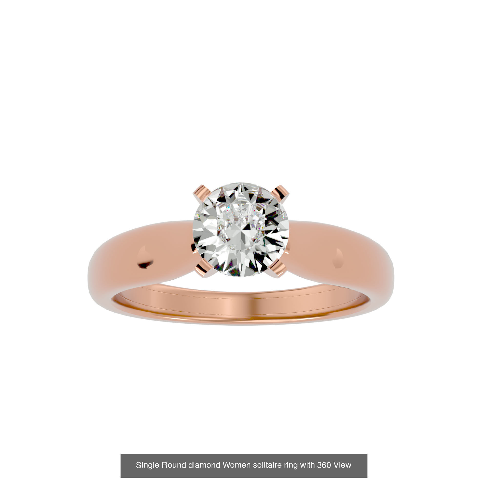 78 Single Diamond Women solitaire ring with 360 View 3D Model Collection_37