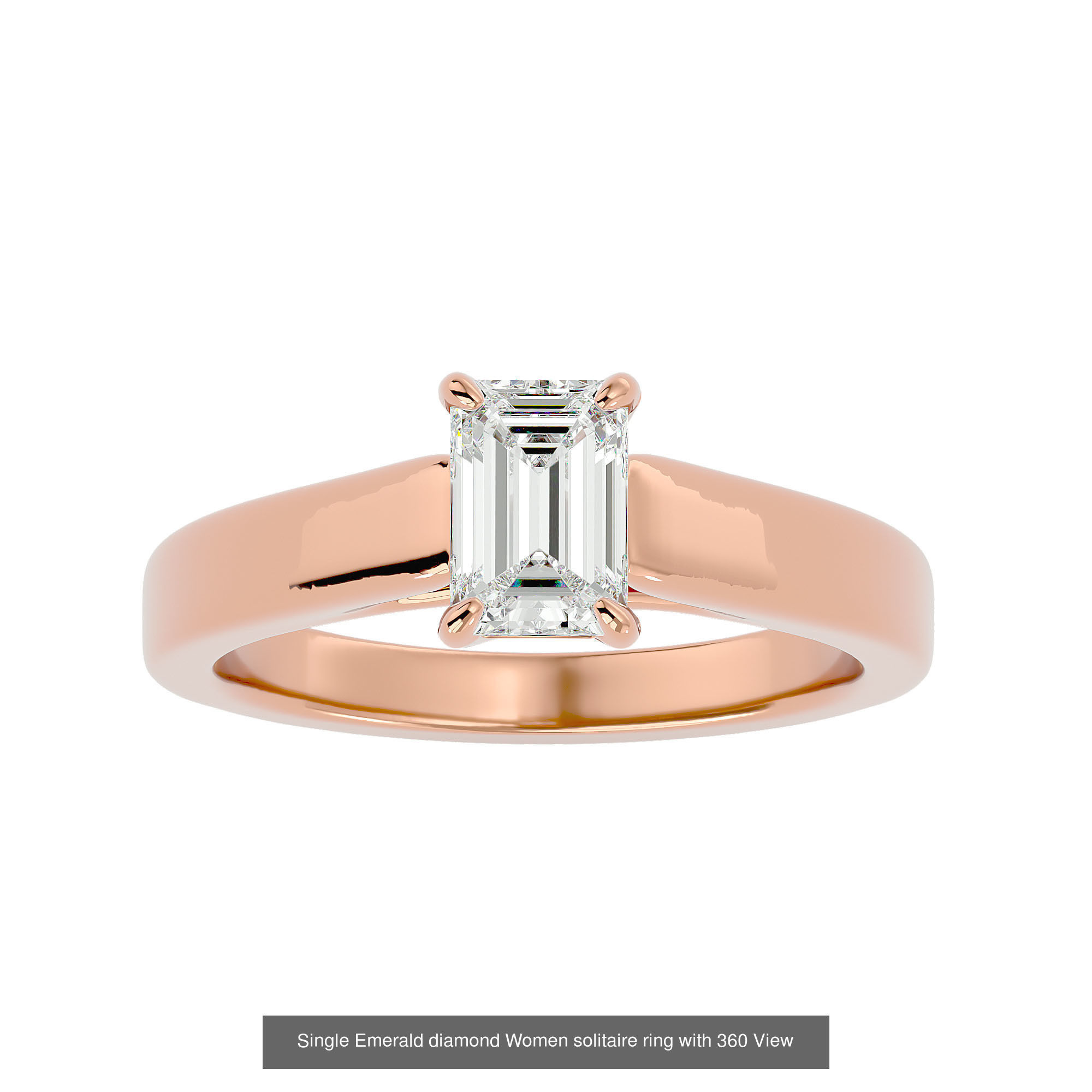 78 Single Diamond Women solitaire ring with 360 View 3D Model Collection_77
