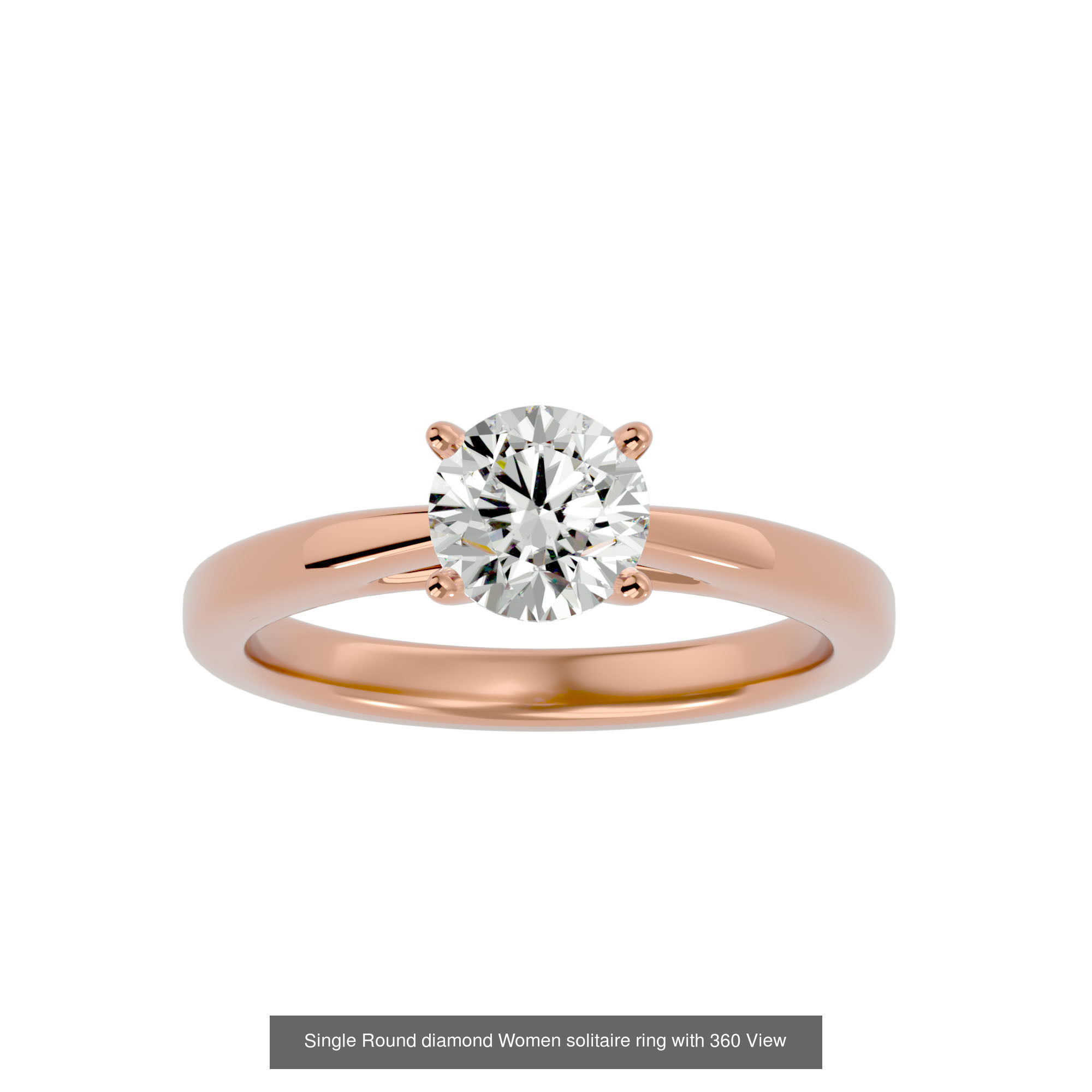 78 Single Diamond Women solitaire ring with 360 View 3D Model Collection_36