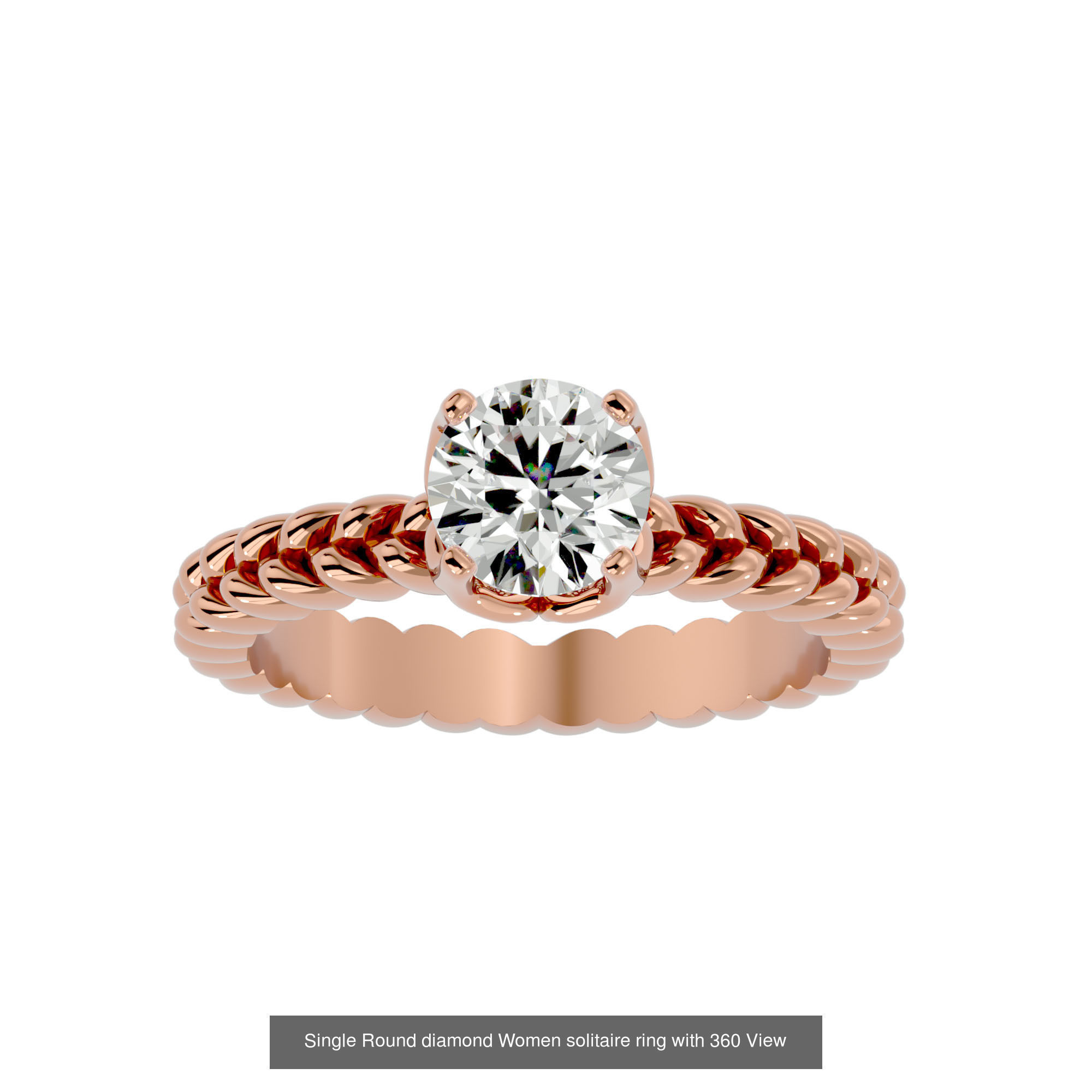 78 Single Diamond Women solitaire ring with 360 View 3D Model Collection_47