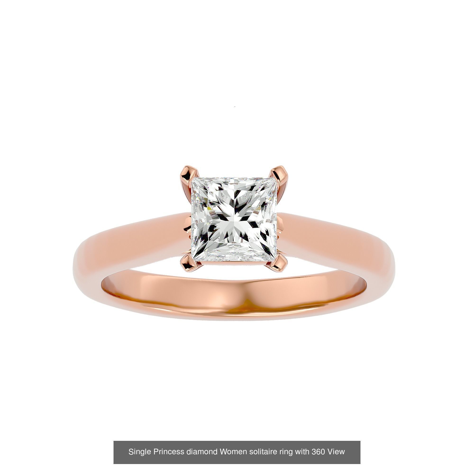 78 Single Diamond Women solitaire ring with 360 View 3D Model Collection_75