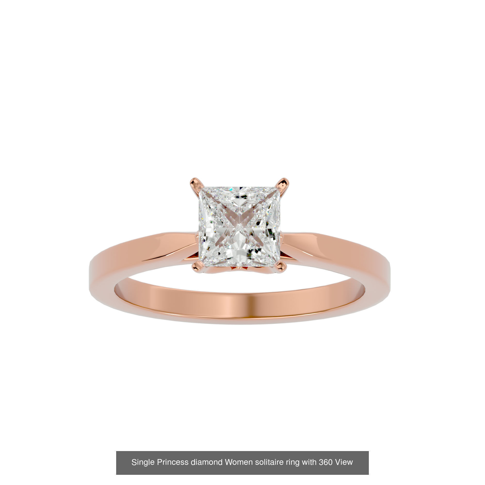 78 Single Diamond Women solitaire ring with 360 View 3D Model Collection_69