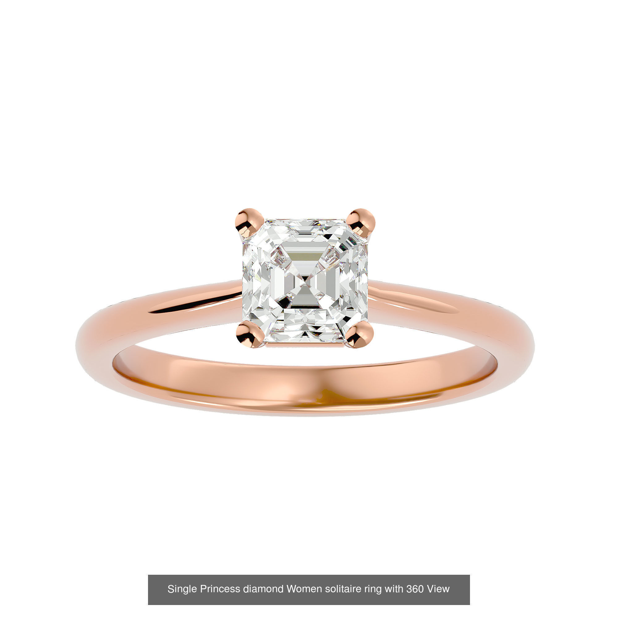 78 Single Diamond Women solitaire ring with 360 View 3D Model Collection_81