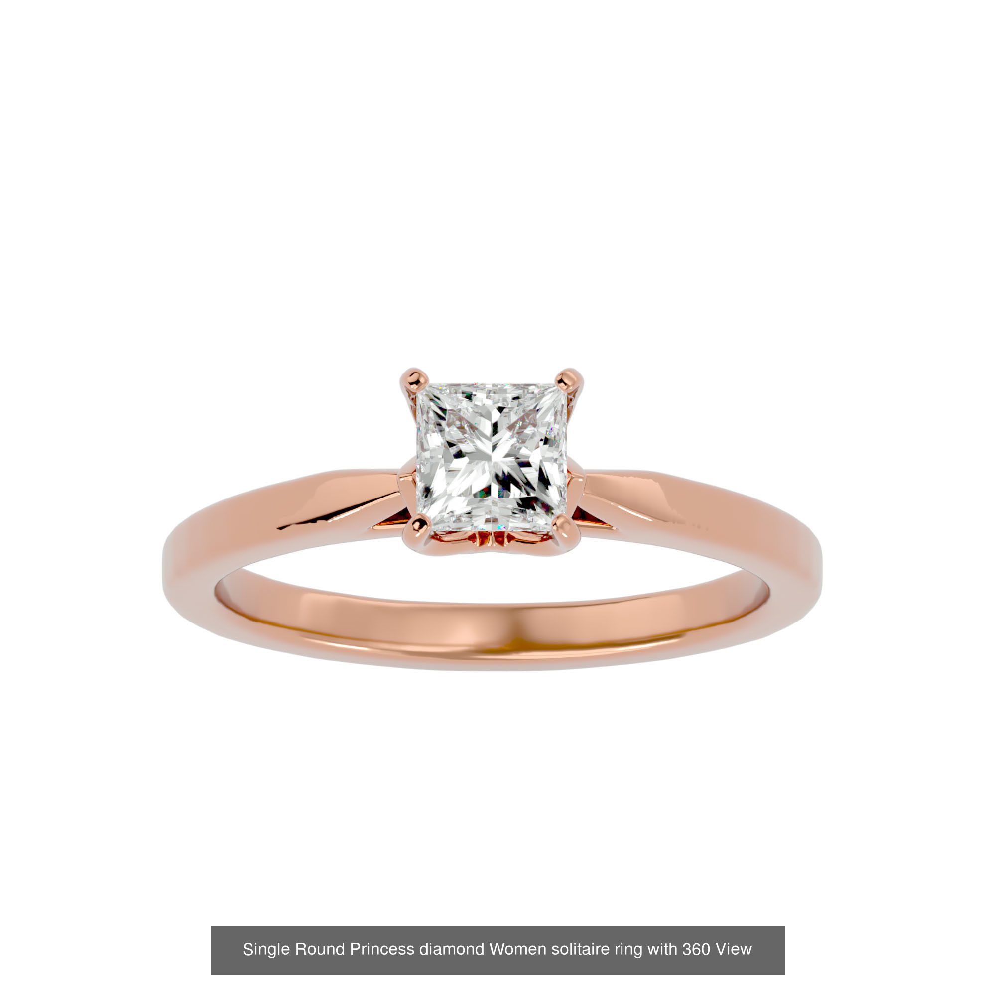 78 Single Diamond Women solitaire ring with 360 View 3D Model Collection_66
