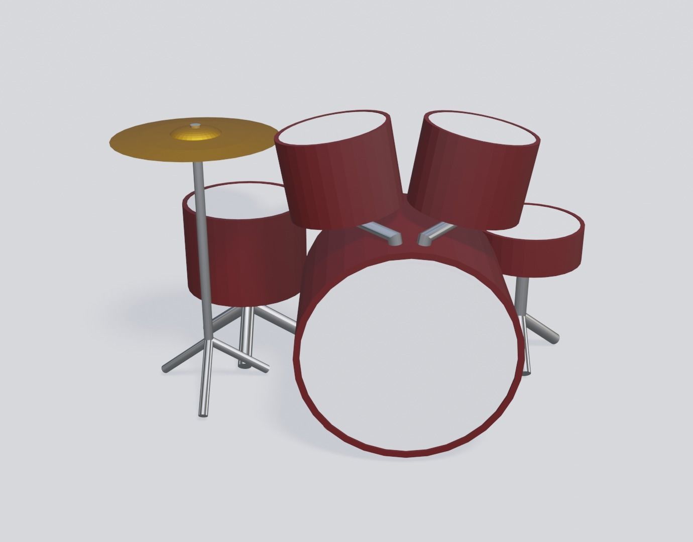 Rock Instruments Set Low-poly 3D model_9