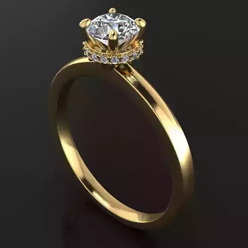 Solitaire Diamond Basket Gallery Engagement Ring 3D print model Solitaire Diamond Basket Gallery Engagement Ring 3D print model