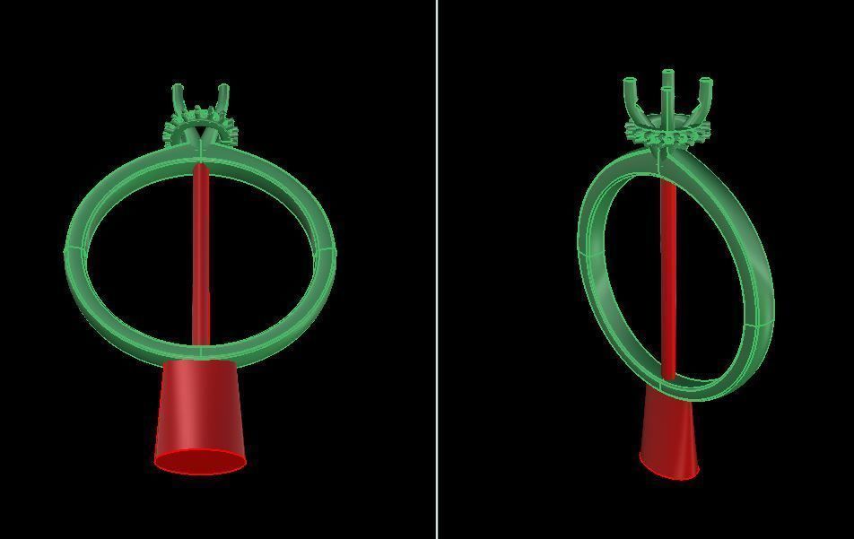 Solitaire Diamond Basket Gallery Engagement Ring 3D print model_7