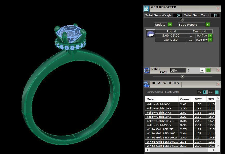 Solitaire Diamond Basket Gallery Engagement Ring 3D print model_5