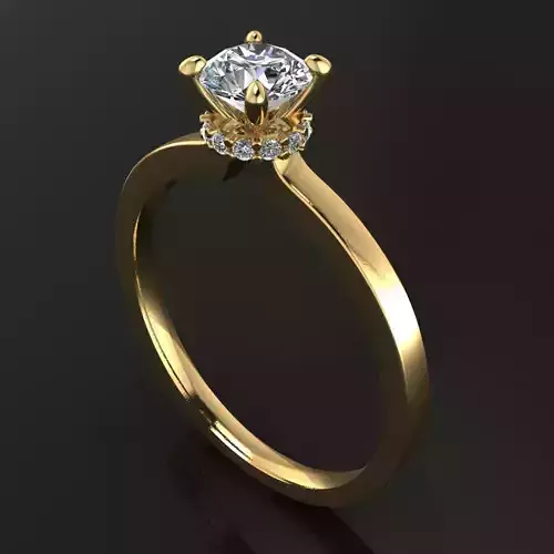Solitaire Infinity Diamond Bow Open Shank Engagement Ring