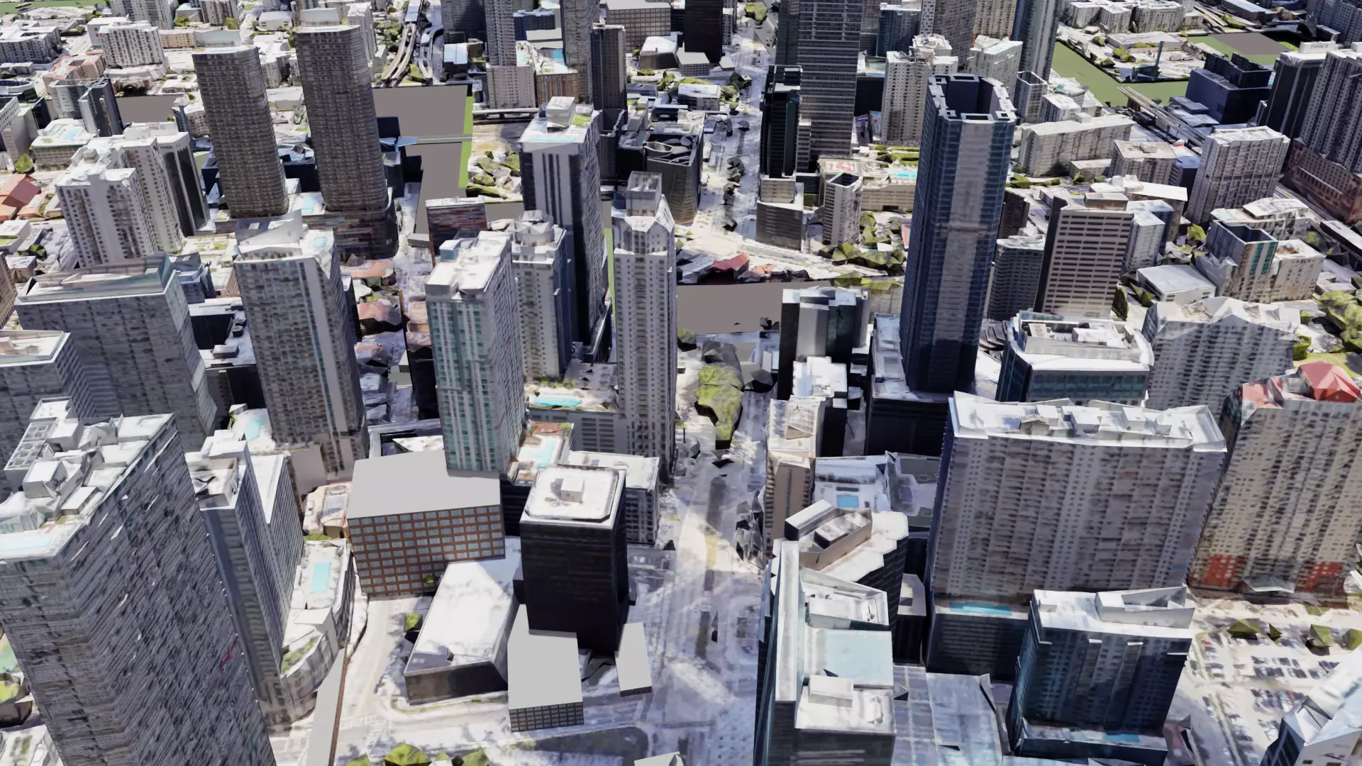 A Typical Urban City With Streets High Rising and Sky Scrappers 3D model_0