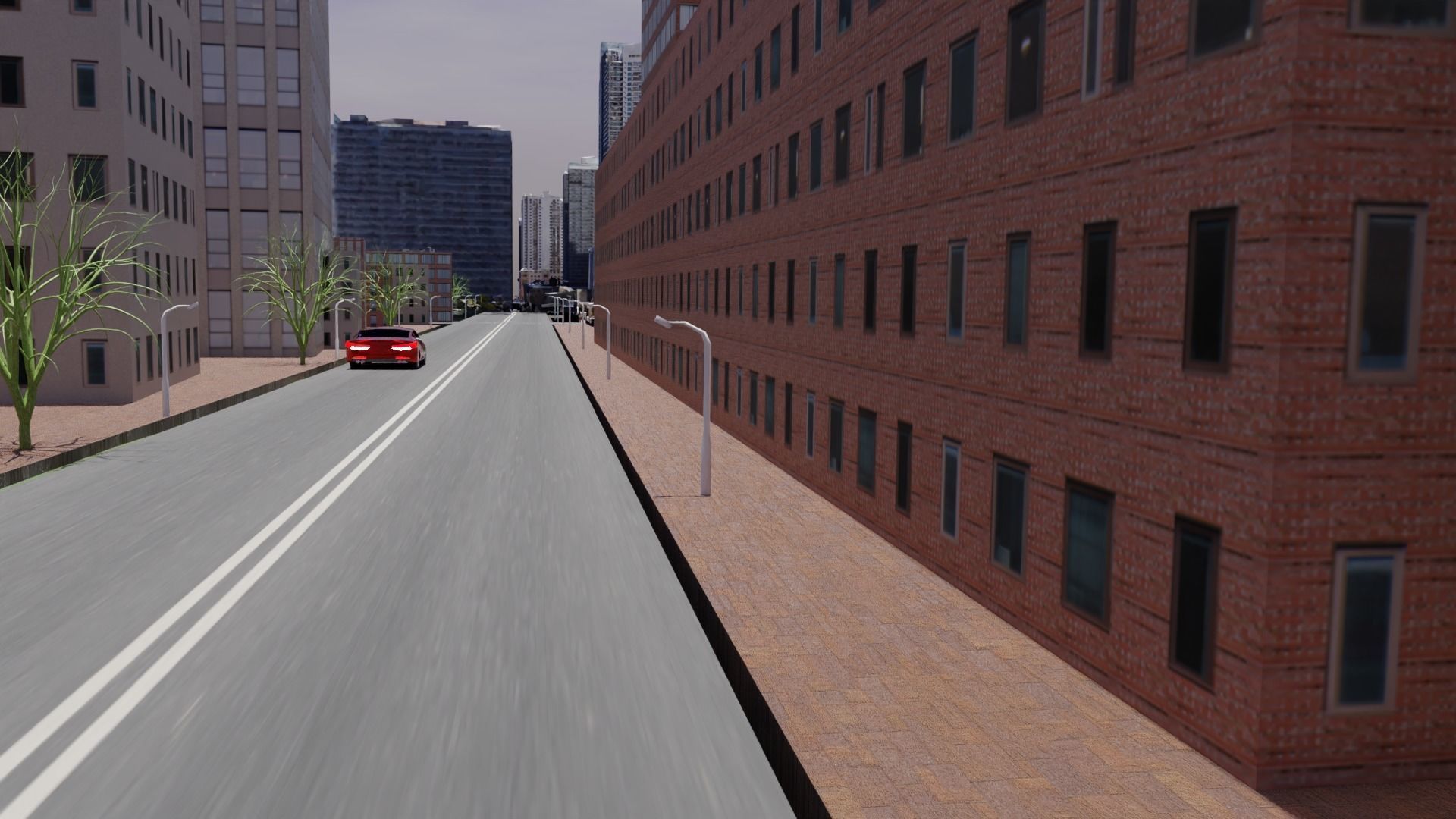 A Typical Urban City With Streets High Rising and Sky Scrappers 3D model_4