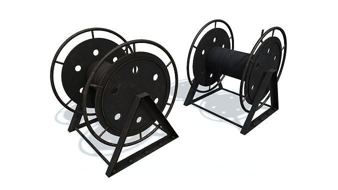 Hawser reel G Black Low-poly 3D model