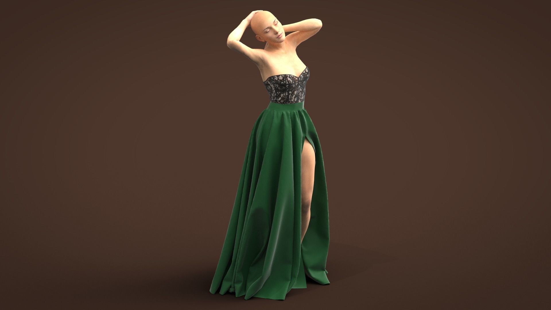 Female Dress  Free 3D model_4