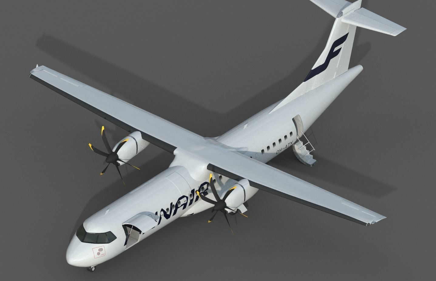 ATR-72 Low-poly 3D model_7