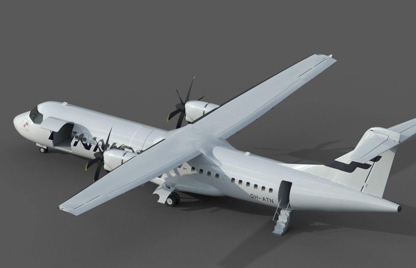 ATR-72 Low-poly 3D model_6